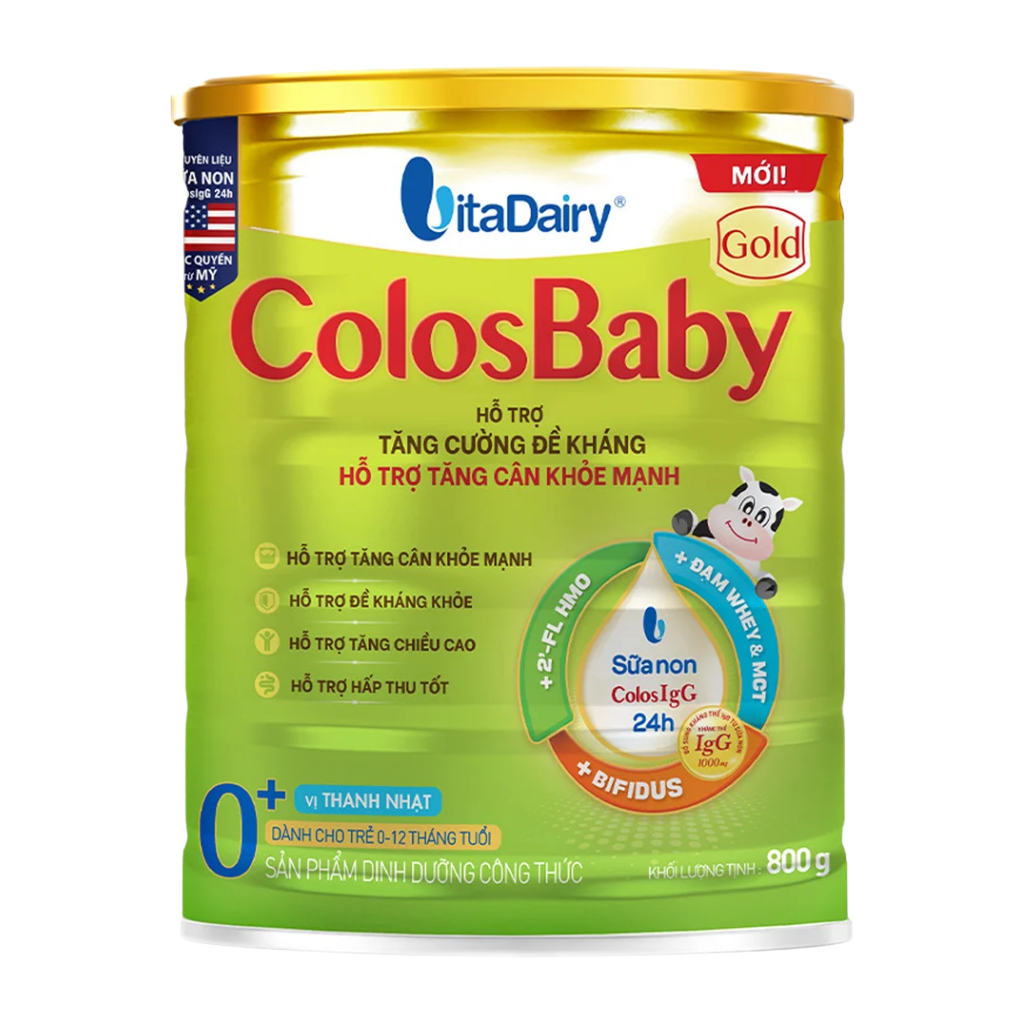 Sữa Bột ColosBaby Gold Vị Thanh Nhạt 0+ 800g - S (0-12 tháng)