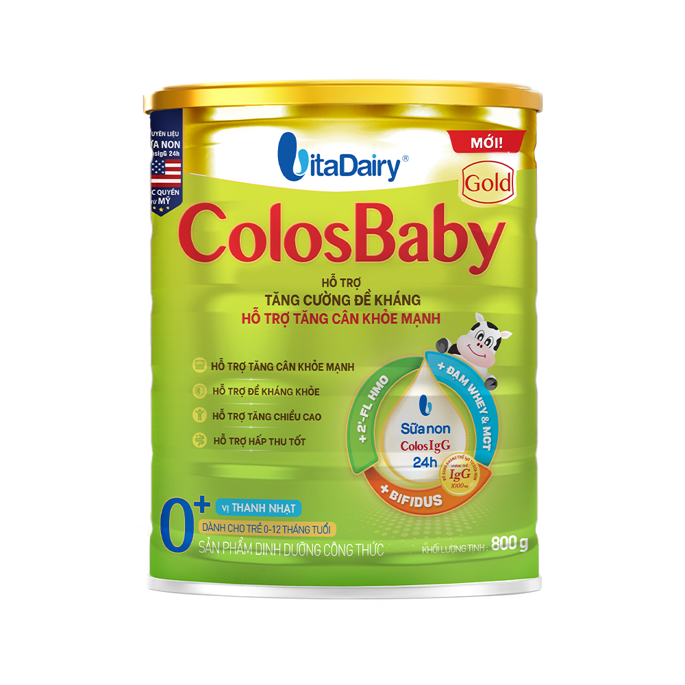 Sữa Bột ColosBaby Gold Vị Thanh Nhạt 0+ 800g - S (0-12 tháng)