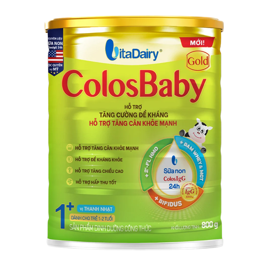 Sữa Bột ColosBaby Gold Vị Thanh Nhạt 1+ 800g (1-2 tuổi)