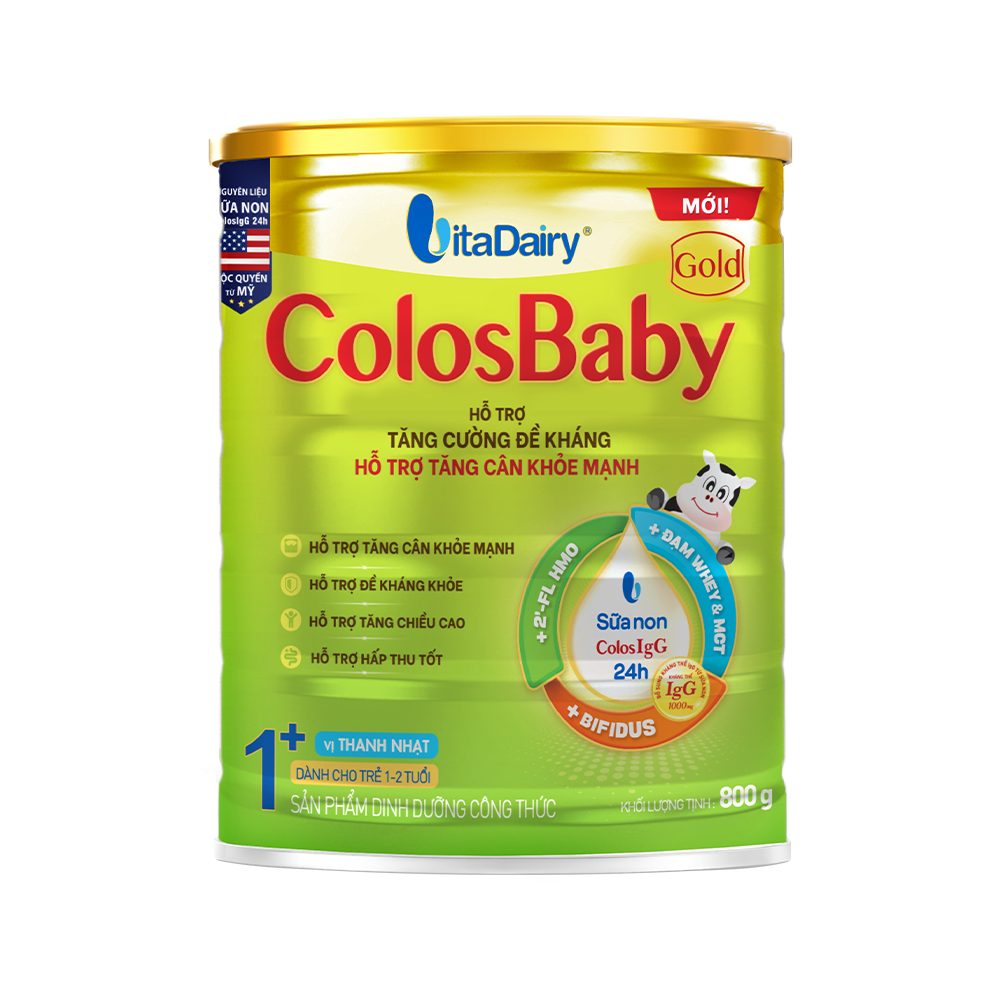 Sữa Bột ColosBaby Gold Vị Thanh Nhạt 1+ 800g (1-2 tuổi)