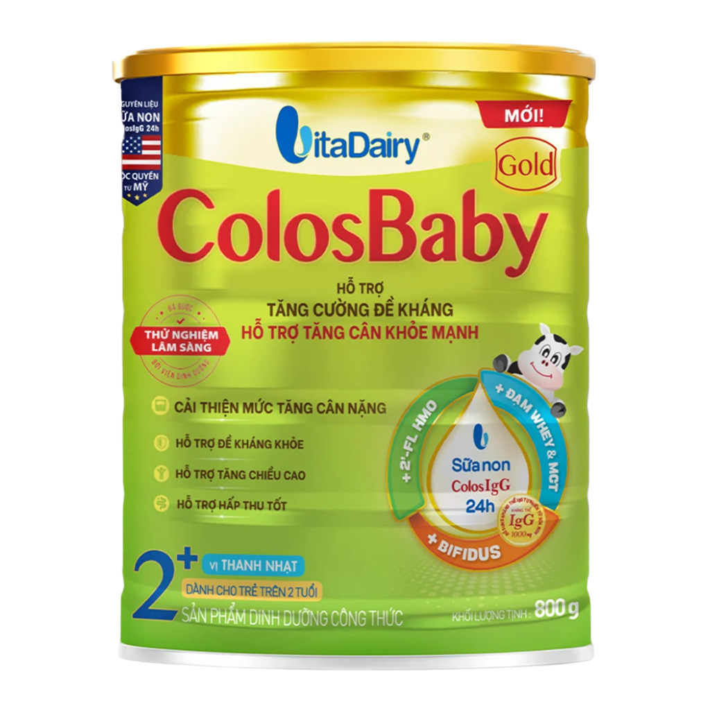 Sữa Bột ColosBaby Gold Vị Thanh Nhạt 2+ 800g (Trên 2 tuổi)