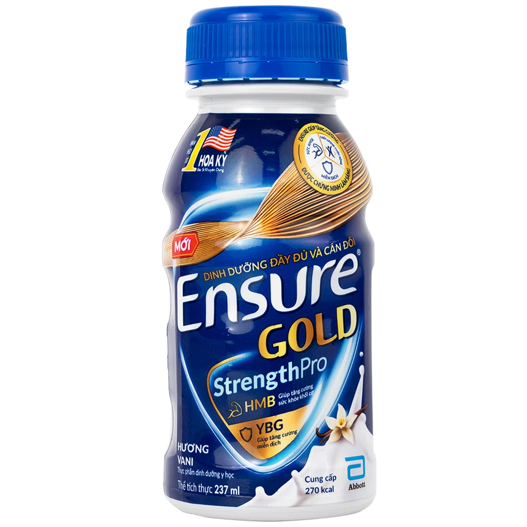 Sữa tăng cường sức khỏe tăng cường miễn dịch Ensure Gold Vani 237ml