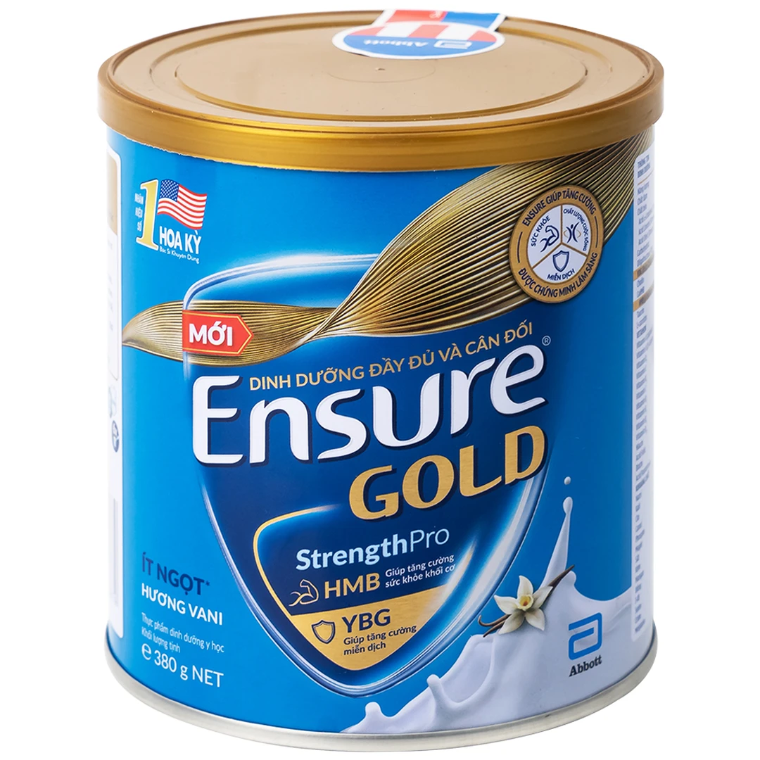 Sữa Ensure Gold 380g Hương Vani Ít Ngọt