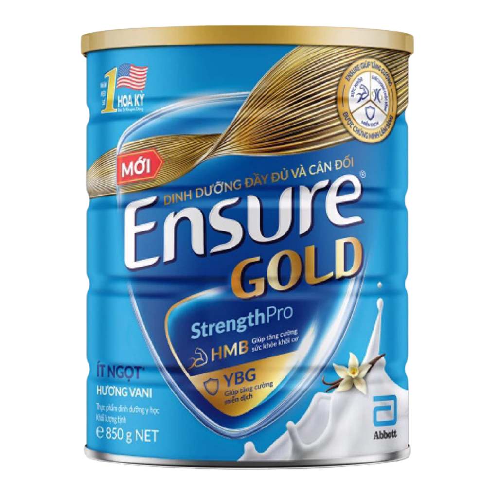 Sữa bột Ensure Gold Hương Vani Ít Ngọt 800g
