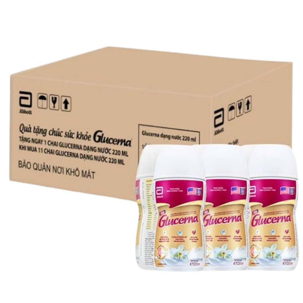 Sữa Glucerna Abbott hương vani bổ sung dinh dưỡng đặc biệt cho người đái tháo đường 220ml