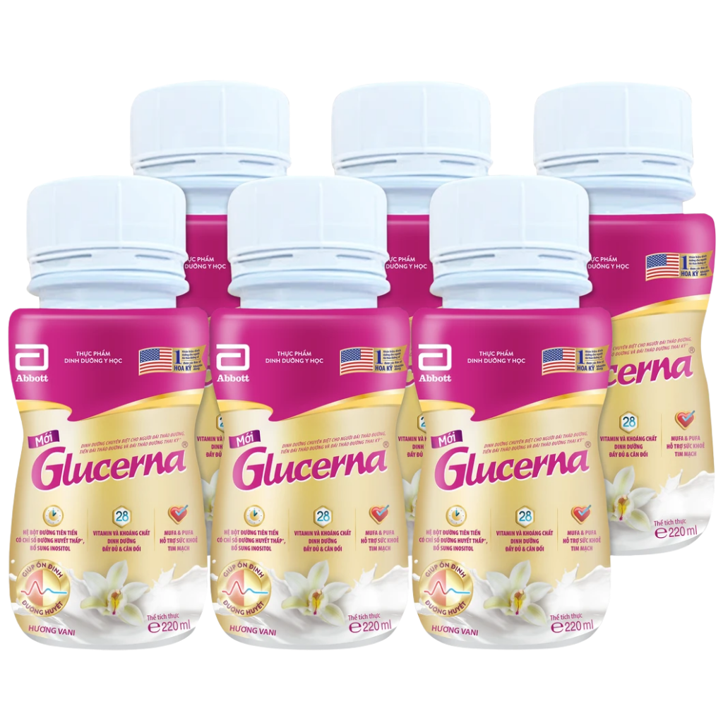 Sữa Glucerna Abbott hương vani bổ sung dinh dưỡng đặc biệt cho người đái tháo đường 220ml