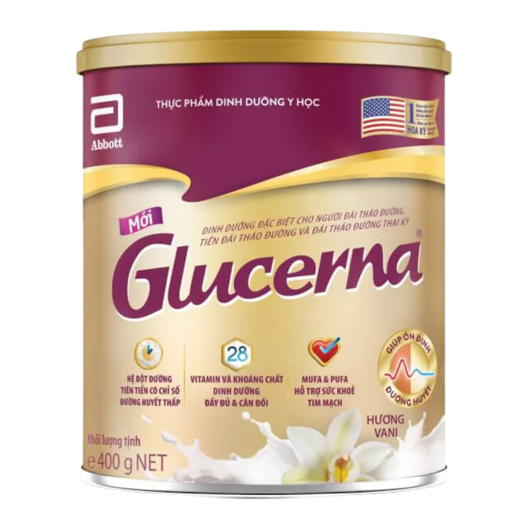 Sữa Bột Abbott Glucerna Hương Vani Dành Cho Người Đái Tháo Đường Và Tiền Đái Tháo Đường - 380g