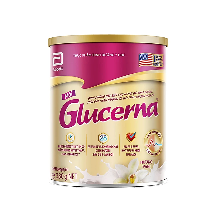Sữa Bột Abbott Glucerna Hương Vani Dành Cho Người Đái Tháo Đường Và Tiền Đái Tháo Đường - 380g