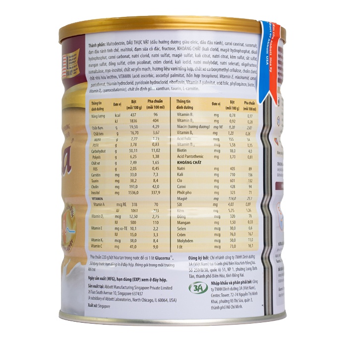 Sữa Bột Abbott Glucerna Hương Vani Dành Cho Người Đái Tháo Đường Và Tiền Đái Tháo Đường - 800g