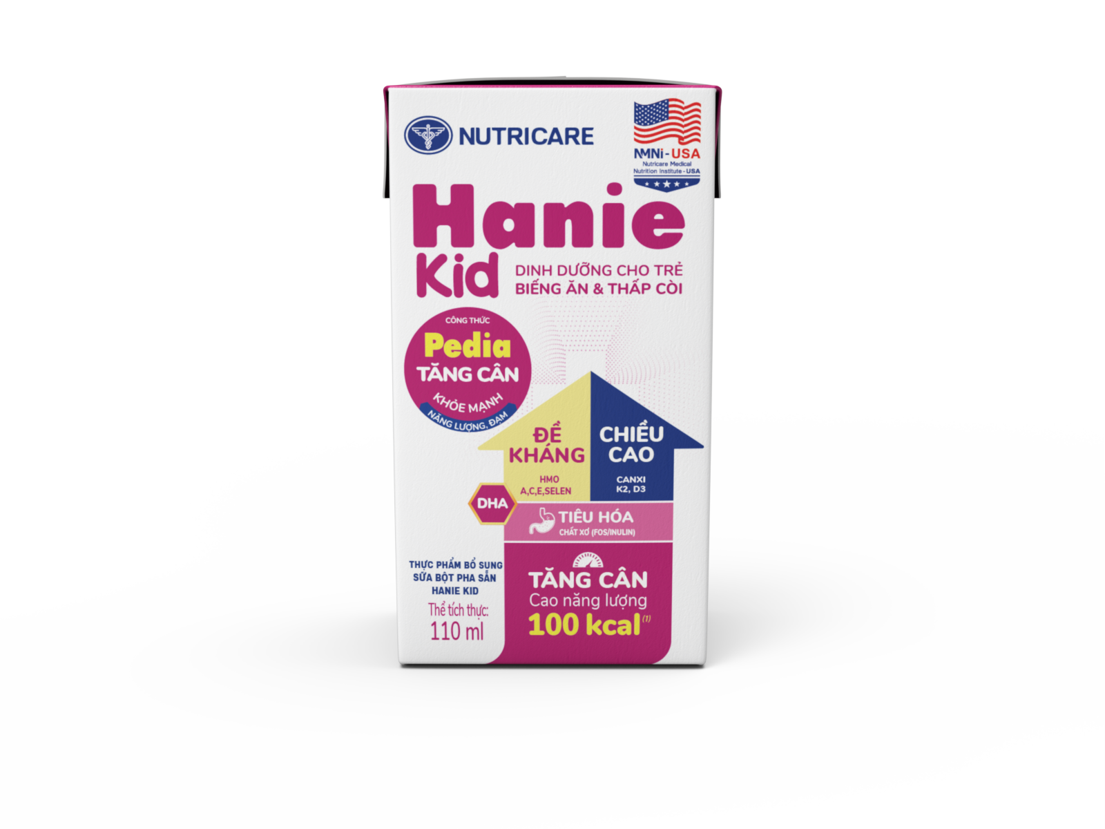 Thùng 48 Hộp Sữa Pha Sẵn Hanie Kid Hộp 110ml (Cho Bé Trên 1 Tuổi)