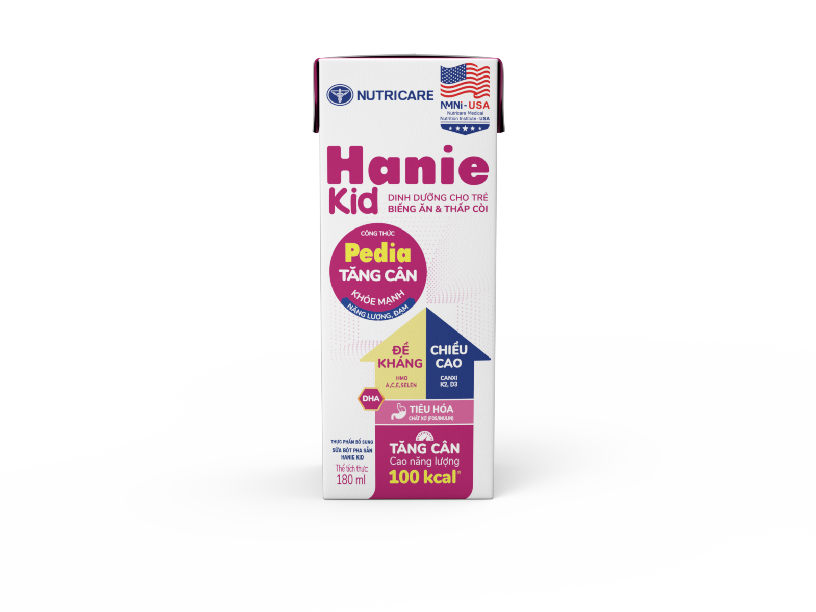 Thùng 48 Hộp Sữa Pha Sẵn Hanie Kid Hộp 180ml (Cho Bé Trên 1 Tuổi)