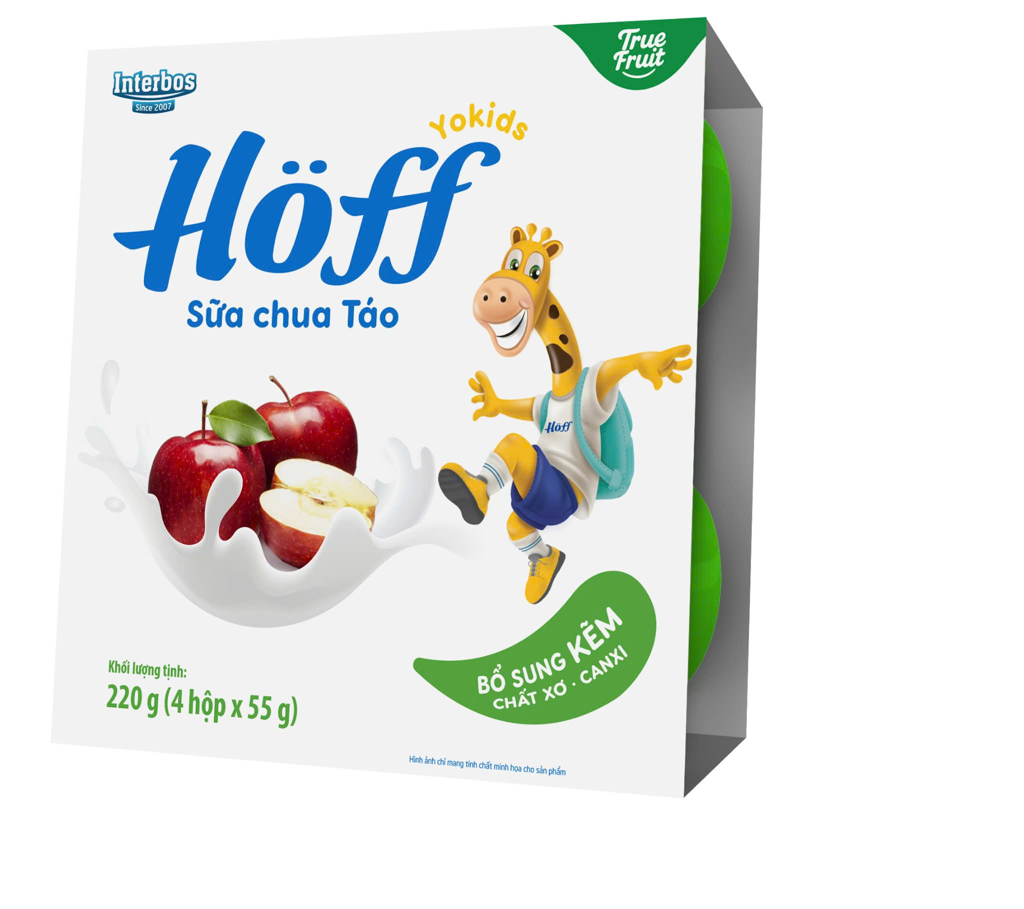 Sữa Chua Hoff Vị Táo Lốc 4 Hộp