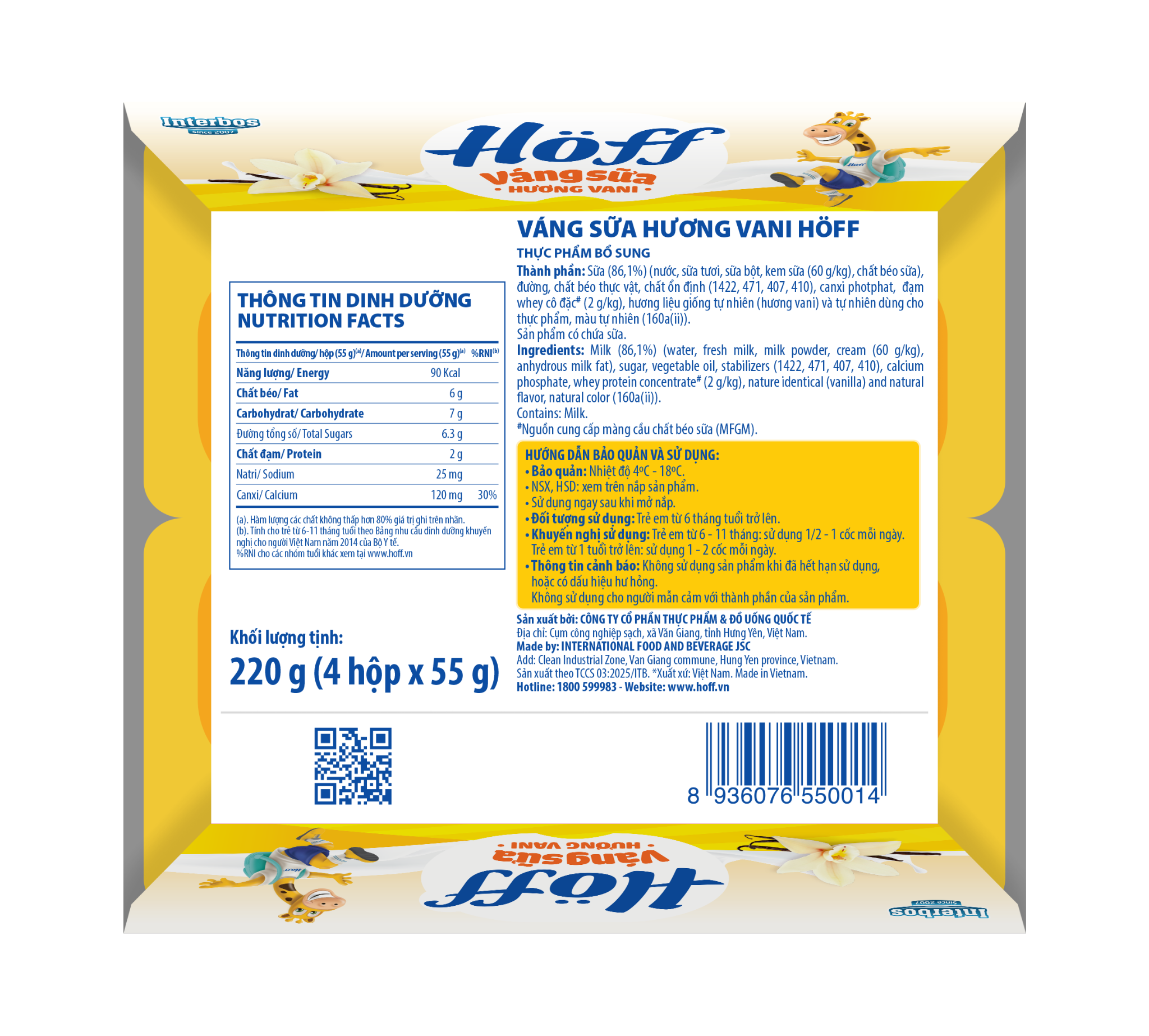 Váng sữa Hoff hương Vanilla