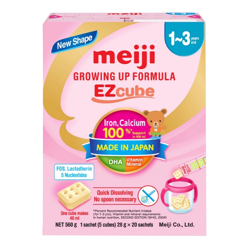 Sữa Bột dạng thanh Meiji Growing Up Formula Ezcube 560g (1 - 3 tuổi)