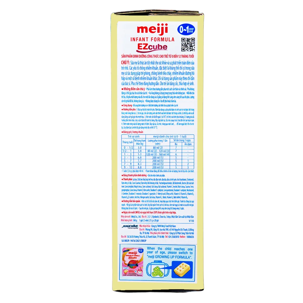 Sữa bột dạng thanh Meiji Infant Formula Ezcube 540g (0 - 12 tháng)