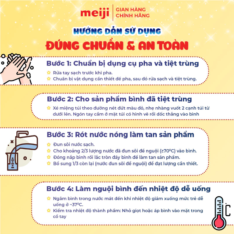 Sữa bột Meiji Infant Formula Ezcube hộp 4 thanh (0 - 12 tháng)