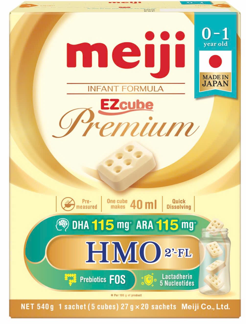Sữa bột Meiji Infant Formula Premium 20 Thanh 540g (0 - 12 tháng)