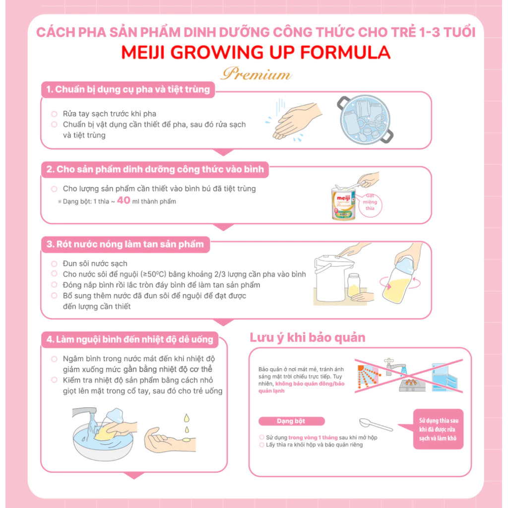 Sữa bột Meiji Growing Up Formula Premium 800g (1 - 3 tuổi)