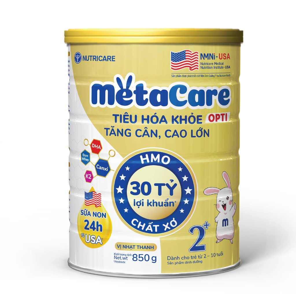 Sữa MetaCare Opti Vàng 2+ 800g Cho Bé Trên 2 Tuổi