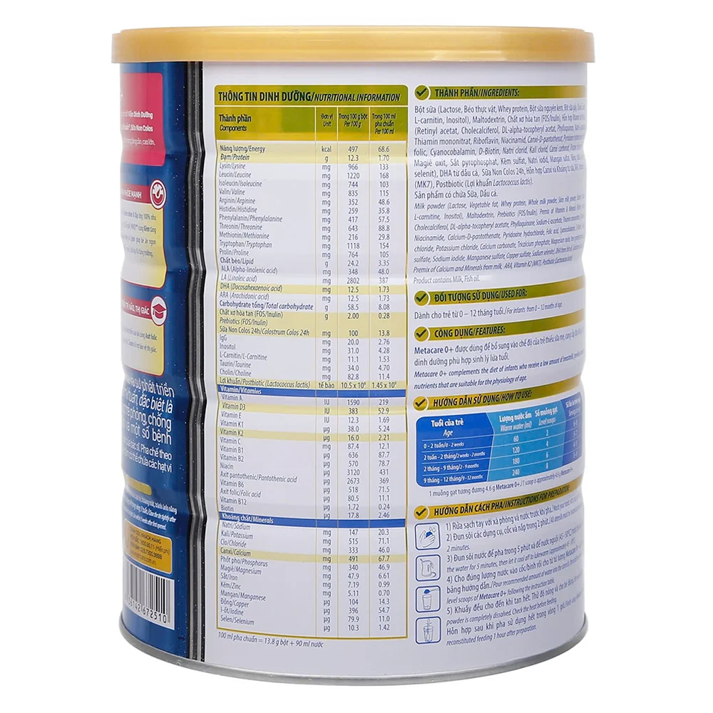 Sữa MetaCare Eco Xanh 0+ 800g Cho Bé 0-12 Tháng