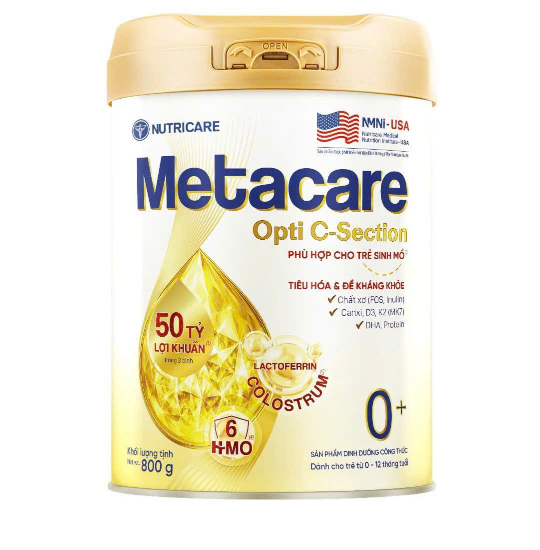Sữa Metacare Opti C-Section 0+ 800G (0-12 tháng) Phù hợp bé sinh mỗ