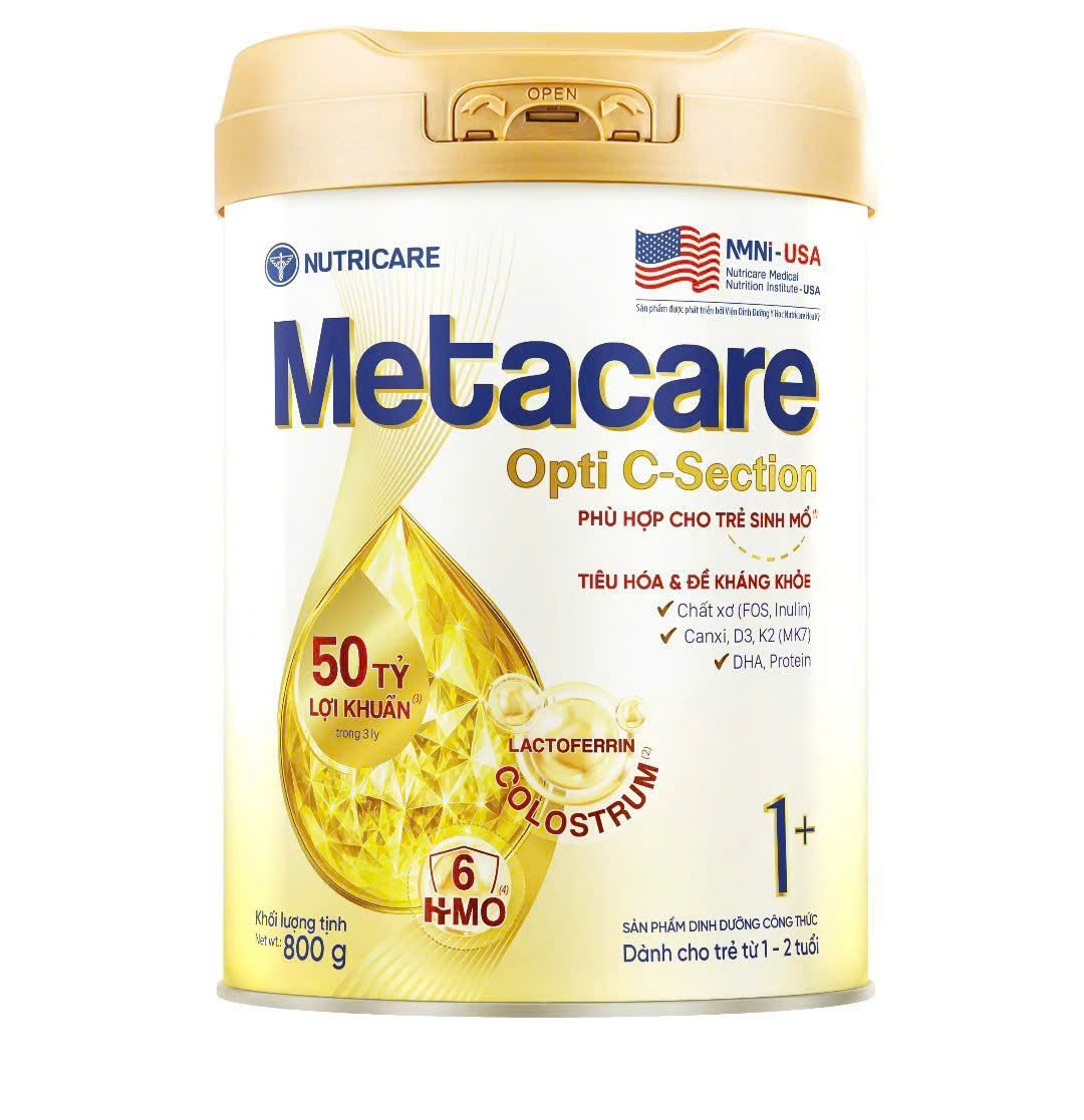Sữa Metacare Opti C-Section 1+ 800G ( 1-2 tuổi) Phù hợp bé sinh mỗ