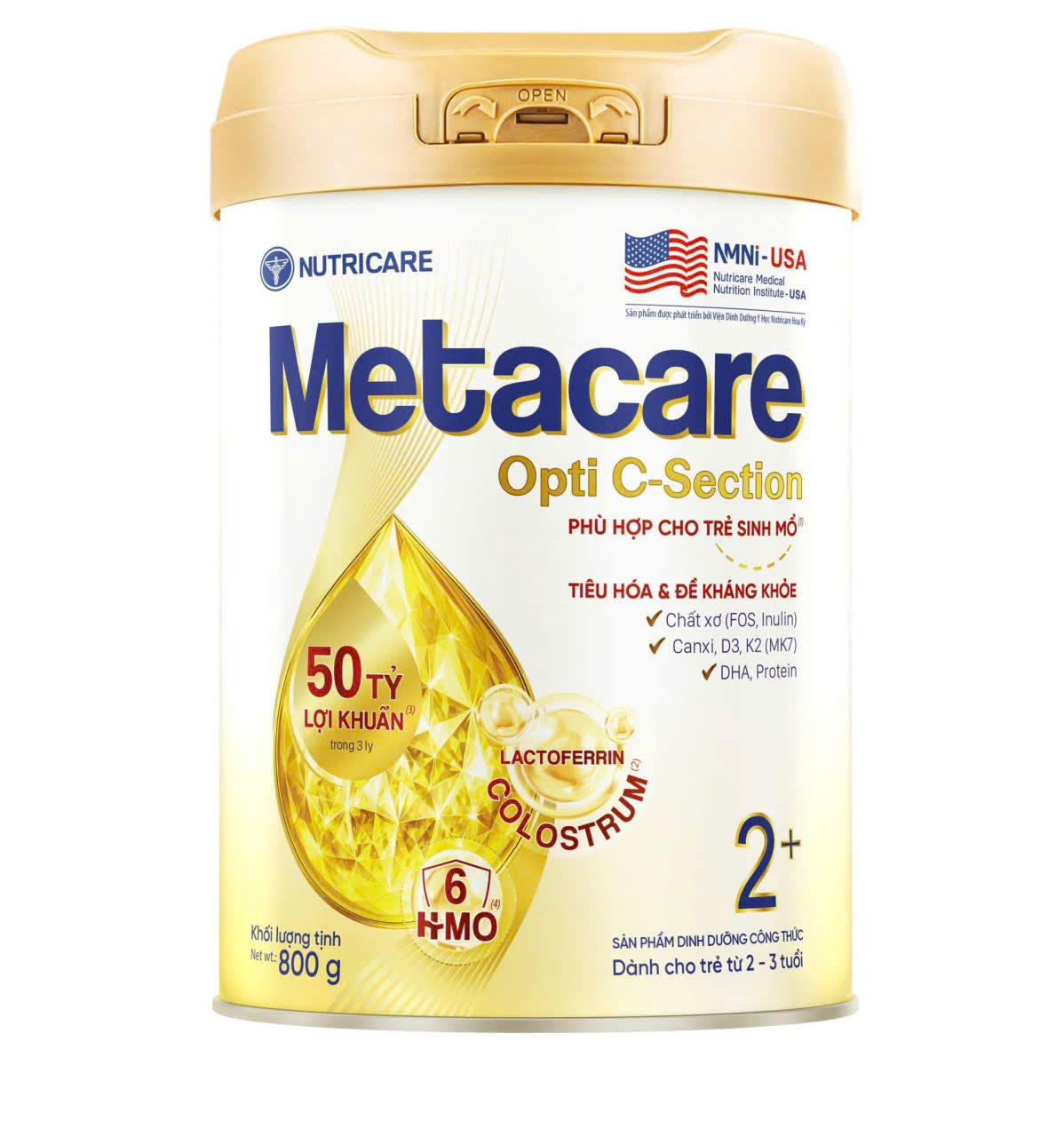 Sữa Metacare Opti C-Section 2+ 800G ( 2-3 tuổi) Phù hợp bé sinh mỗ