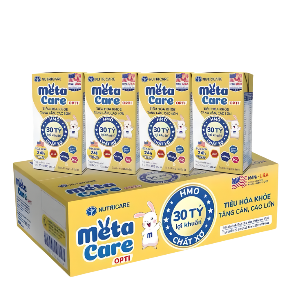 Thùng 48 Hộp Sữa Pha Sẵn MetaCare Opti Vàng 110ml Cho Bé Trên 1 Tuổi
