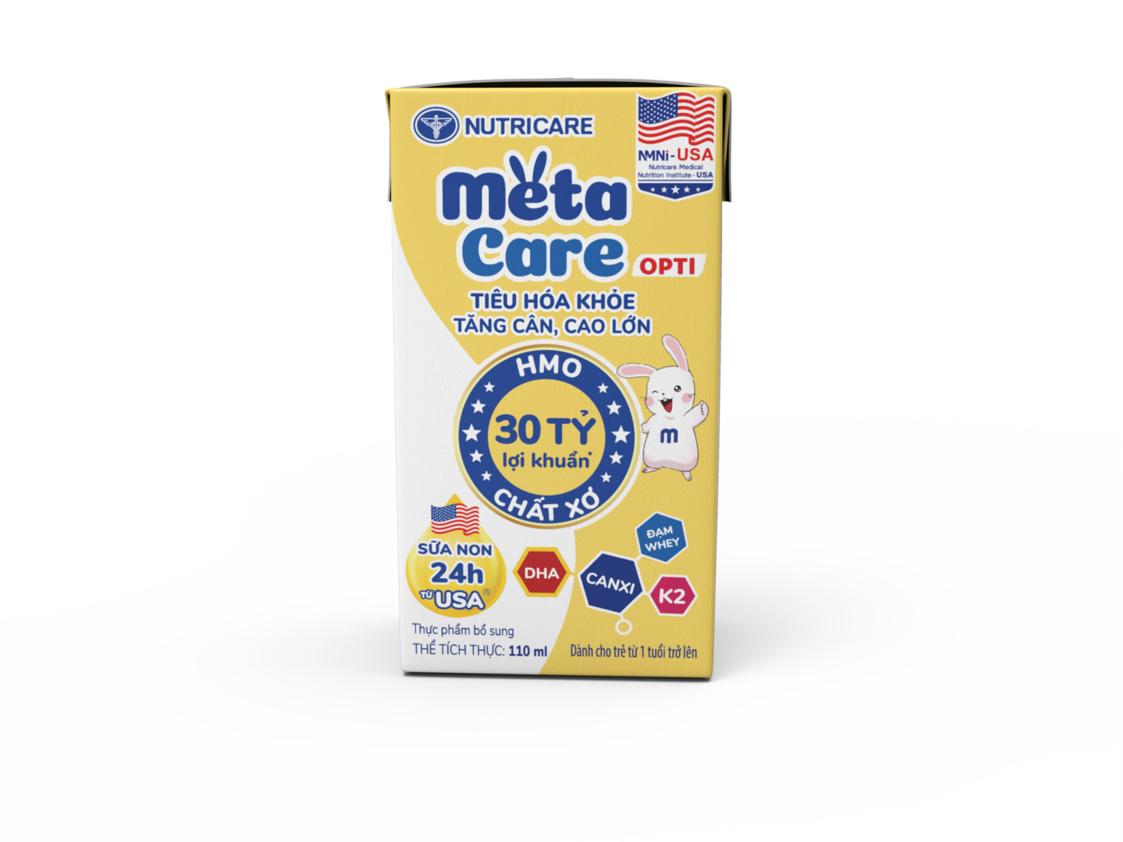 Thùng 48 Hộp Sữa Pha Sẵn MetaCare Opti Vàng 110ml Cho Bé Trên 1 Tuổi