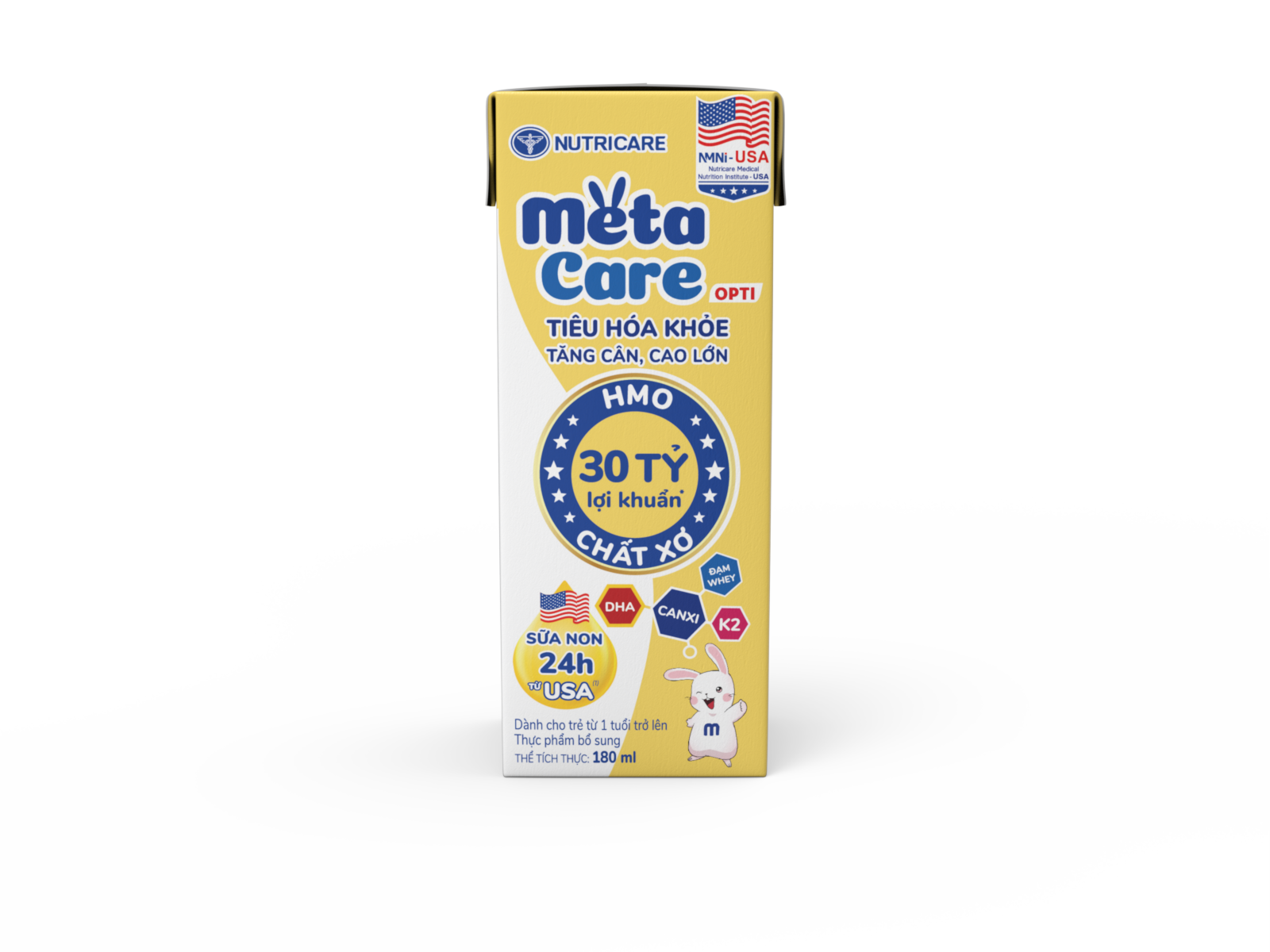 Thùng 48 Hộp Sữa Pha Sẵn MetaCare Opti Vàng 180ml Cho Bé Trên 1 Tuổi