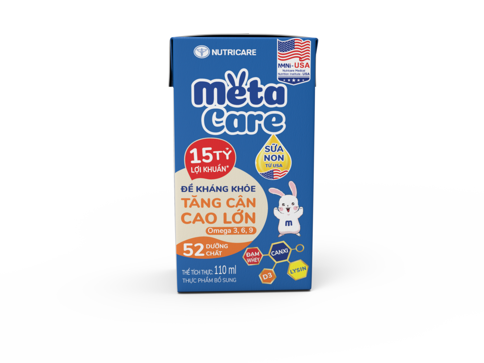 Thùng 48 Hộp Sữa Pha Sẵn MetaCare Xanh 110ml Cho Bé Trên 1 Tuổi