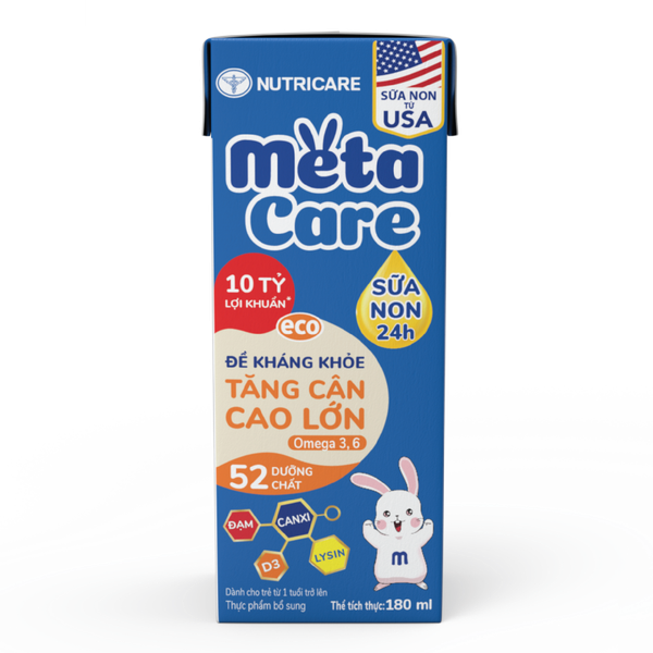 Thùng 48 Hộp Sữa Pha Sẵn MetaCare Xanh 180ml Cho Bé Trên 1 Tuổi