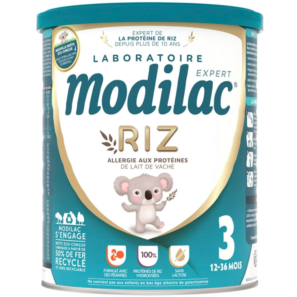 Sữa Modilac Expert Riz số 3 dành cho trẻ dị ứng đạm bò 800g (Từ 1-3 tuổi)
