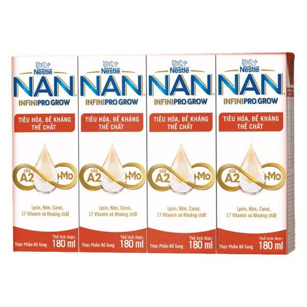 Thùng Sữa Nước NAN InfiniPro Grow 180ml – Dinh Dưỡng Đạm A2 Tiện Lợi Cho Bé
