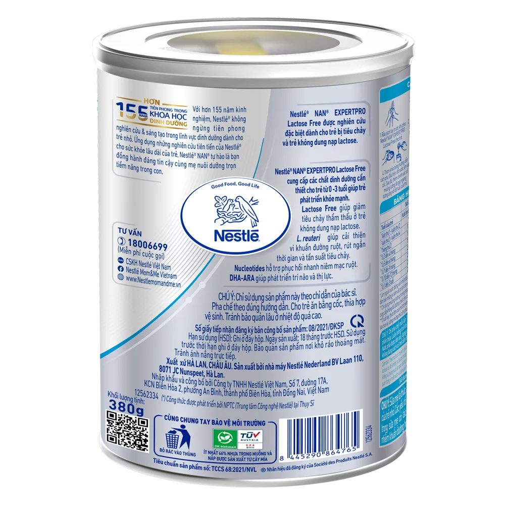 Sữa NAN EXPERT PRO Lactose Free 380g Cho Trẻ Tiêu Chảy