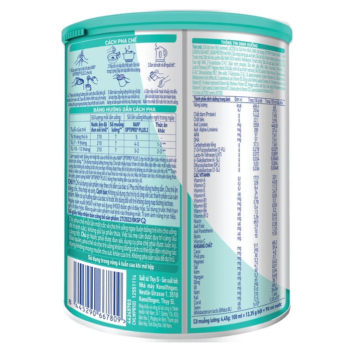Sữa Nan Optipro Plus số 2 5HMO 400g (6-12 tháng)