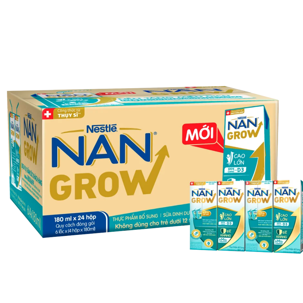 Thùng 24 Hộp Sữa Pha Sẵn Nestlé NAN Optipro 180ml Cho Bé Trên 1 Tuổi