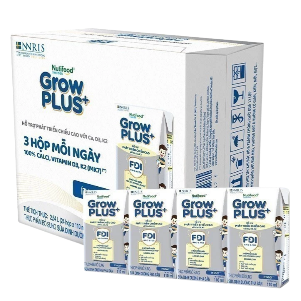 Thùng 24 Hộp Sữa Pha Sẵn GrowPLUS+ Cao Lớn Vượt Trội 110ml