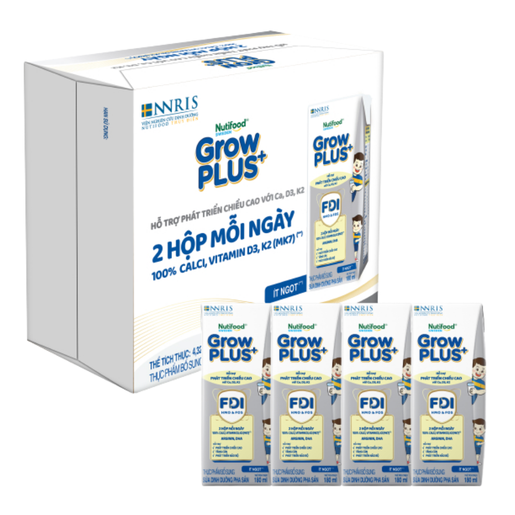 Thùng 24 Hộp Sữa Pha Sẵn GrowPLUS+ Cao Lớn Vượt Trội 180ml