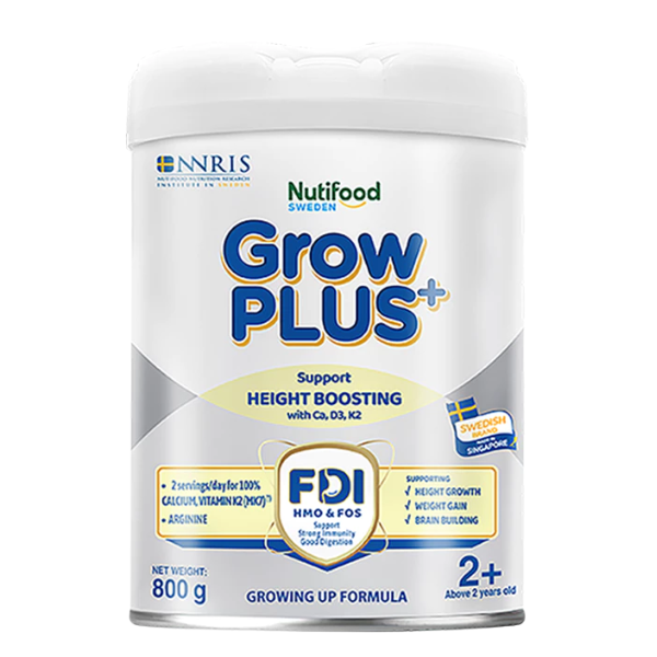Sữa Nutifood GrowPLUS+ Bạc 2+ 800g – Giúp Bé Cao Lớn Vượt Trội Trên 2 Tuổi