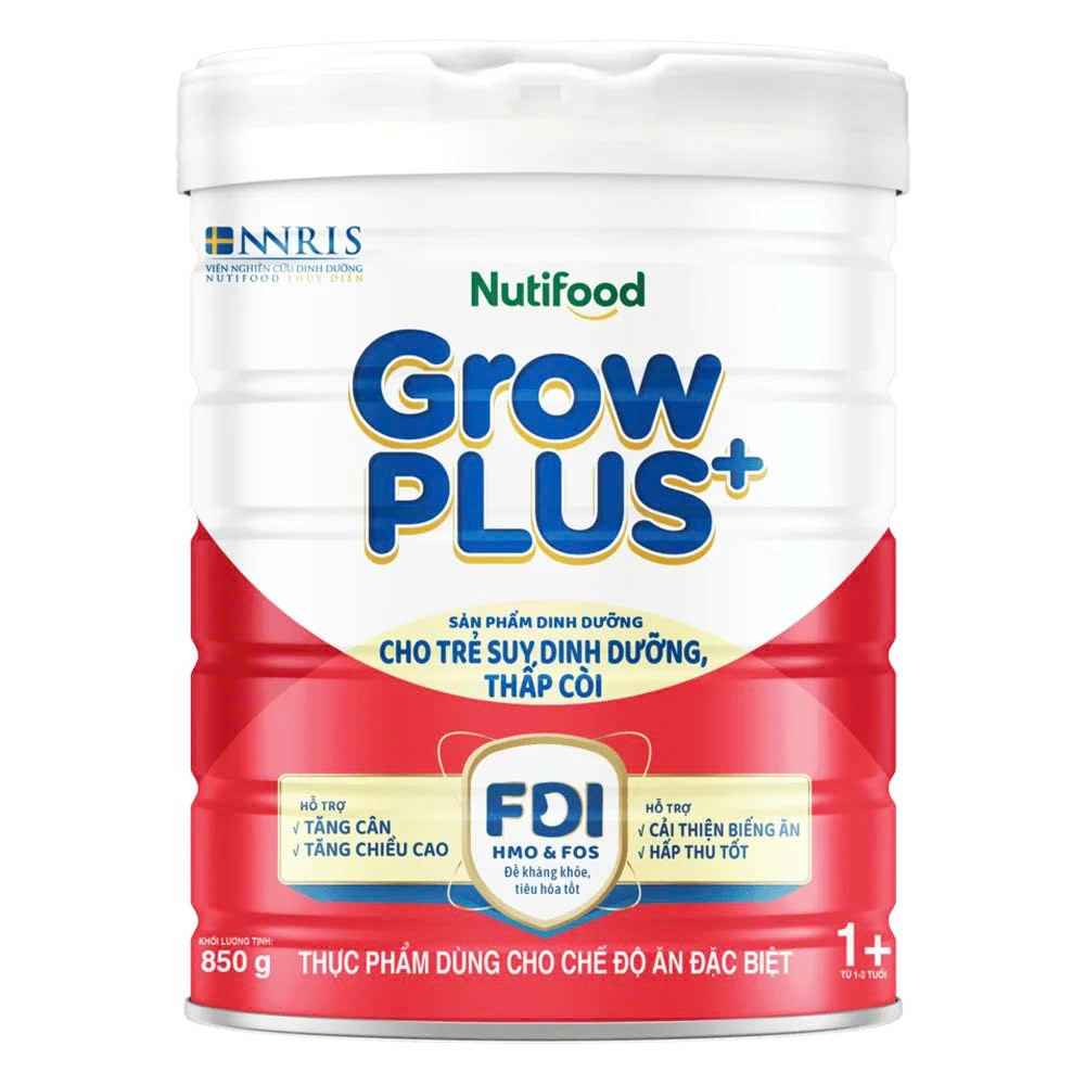 Sữa Nutifood GrowPLUS+ Đỏ 1+ 850g – Dinh Dưỡng Cho Trẻ Suy Dinh Dưỡng, Thấp Còi