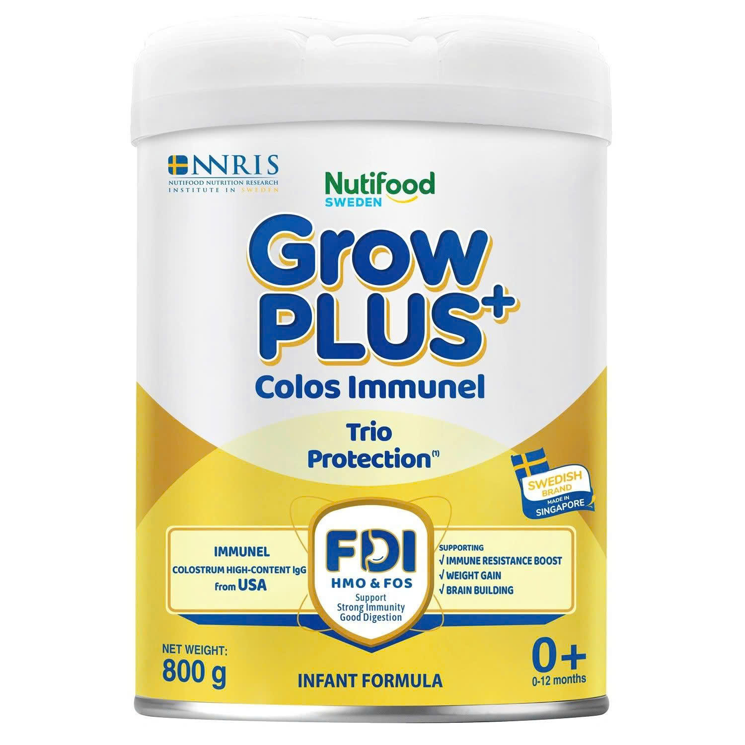 Sữa Nutifood GrowPLUS+ Colos Immunel 0+ 800g – Tăng Đề Kháng Cho Trẻ Sơ Sinh