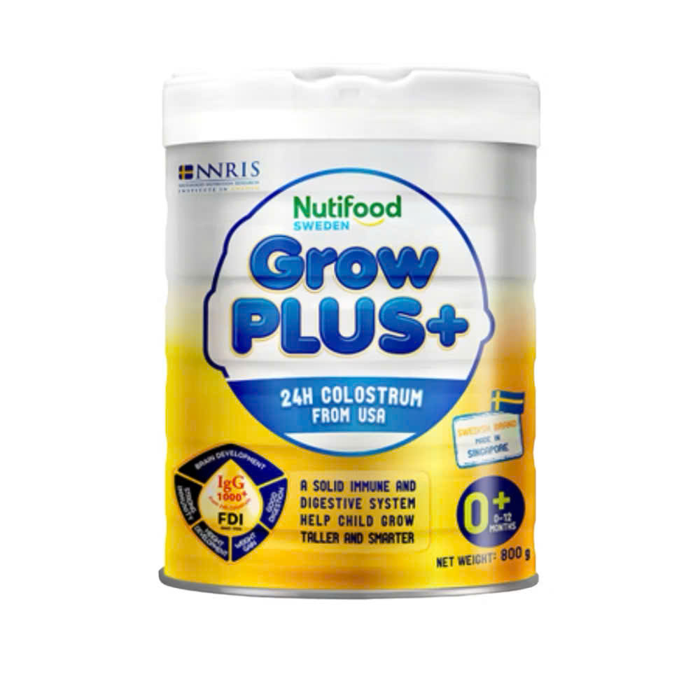Sữa Nutifood GrowPLUS+ Vàng Colos Immunel 0+ 800g – Đề Kháng Khỏe, Tiêu Hóa Tốt