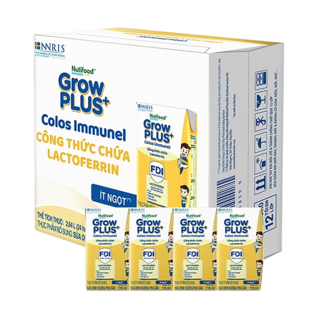 Thùng 24 Hộp Sữa Pha Sẵn GrowPLUS+ Vàng Immunel 110ml
