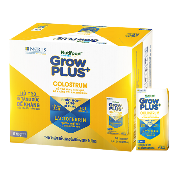 Thùng 24 Hộp Sữa Nước GrowPLUS+ Lactoferrin 110ml – Tăng Đề Kháng