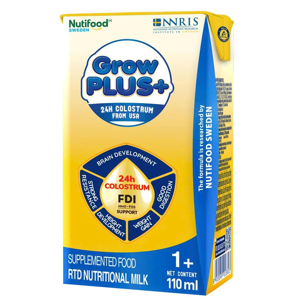 Thùng 48 Hộp Sữa Nước GrowPLUS+ Vàng Sữa Non 110ml – Tăng Đề Kháng