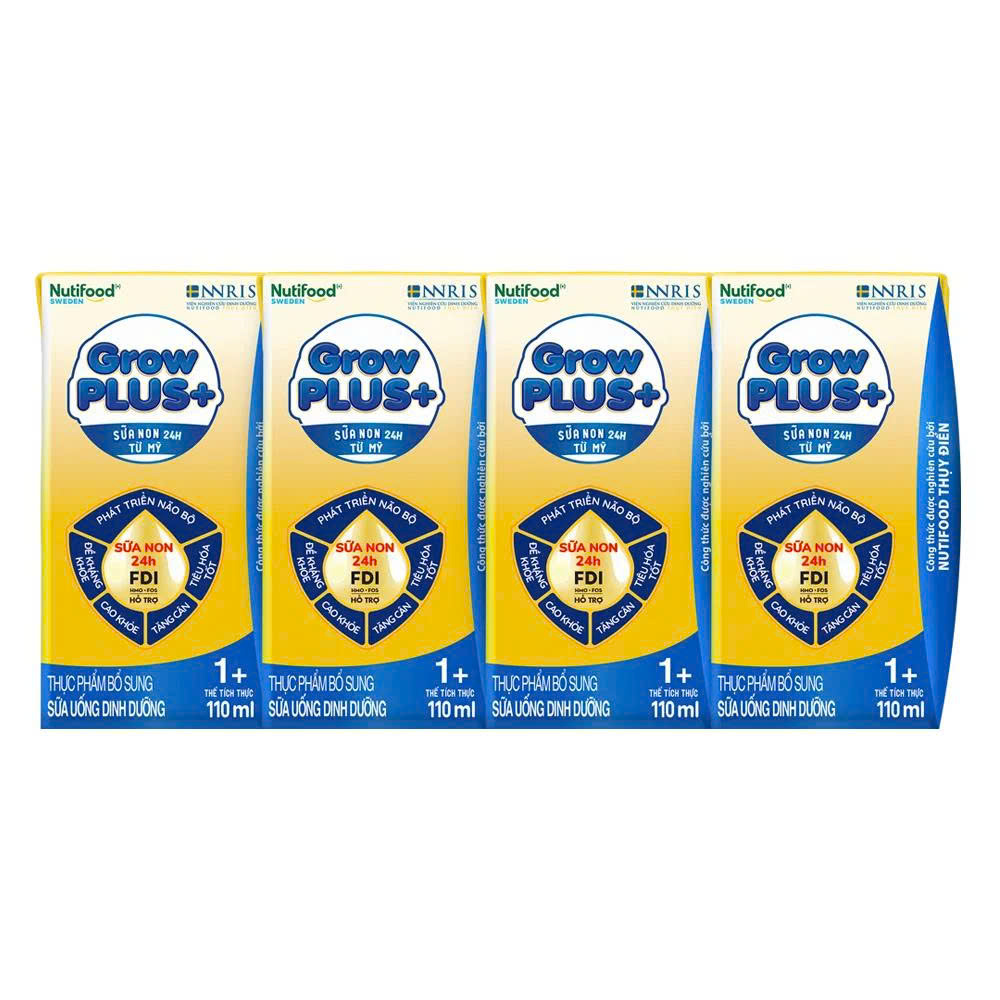 Thùng 48 Hộp Sữa Nước GrowPLUS+ Vàng Sữa Non 110ml – Tăng Đề Kháng