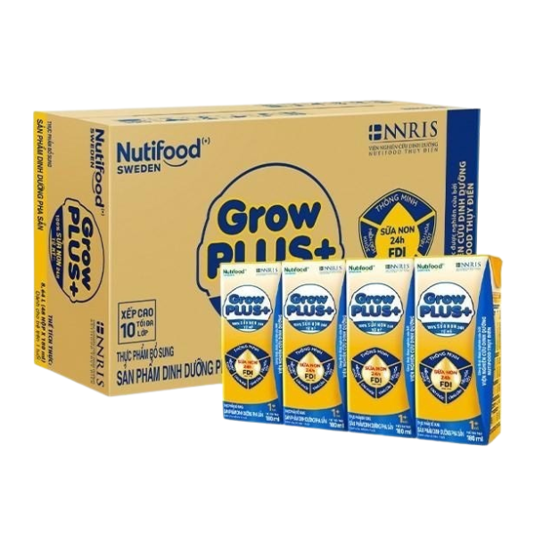 Thùng 48 Hộp Sữa Nước GrowPLUS+ Vàng Sữa Non 180ml – Tăng Đề Kháng
