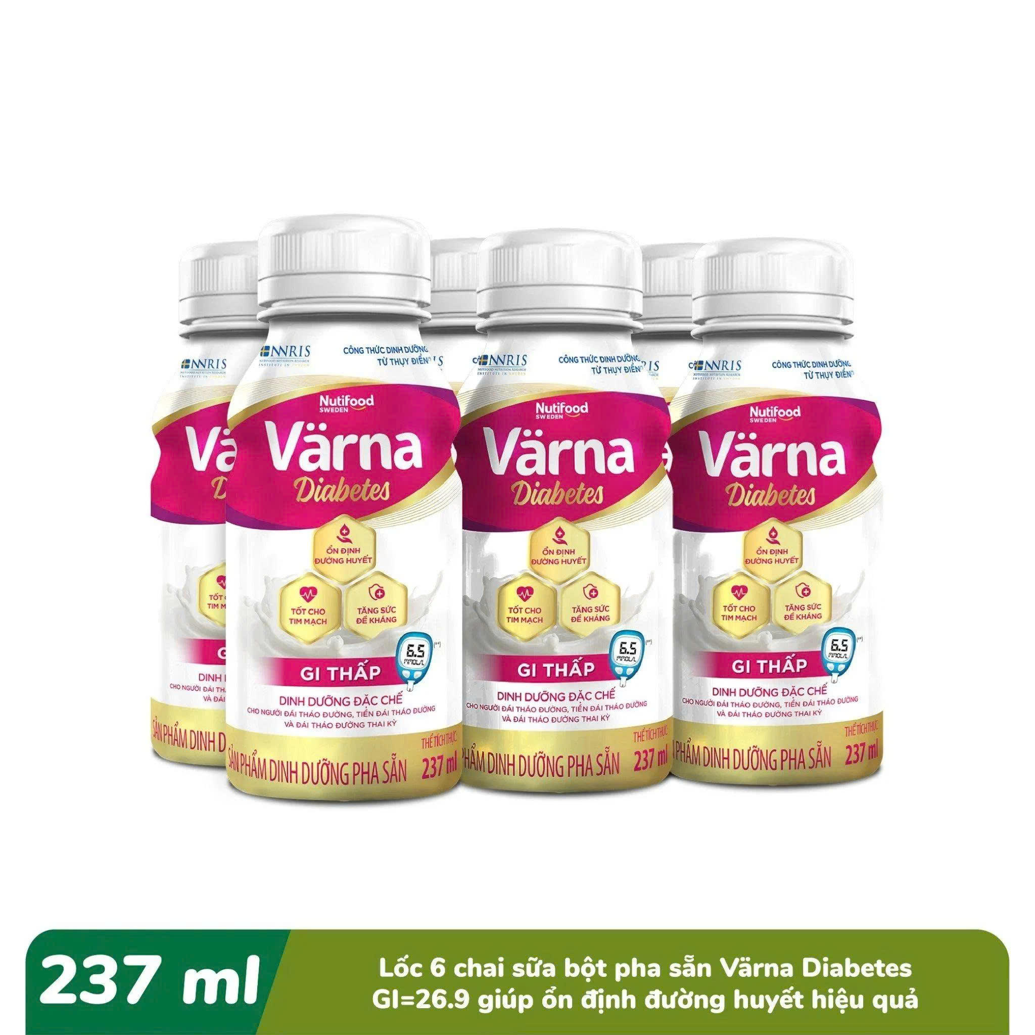 Thùng 24 Chai Sữa Nước Varna Diabetes 237ml – Ổn Định Đường Huyết Tiện Lợi
