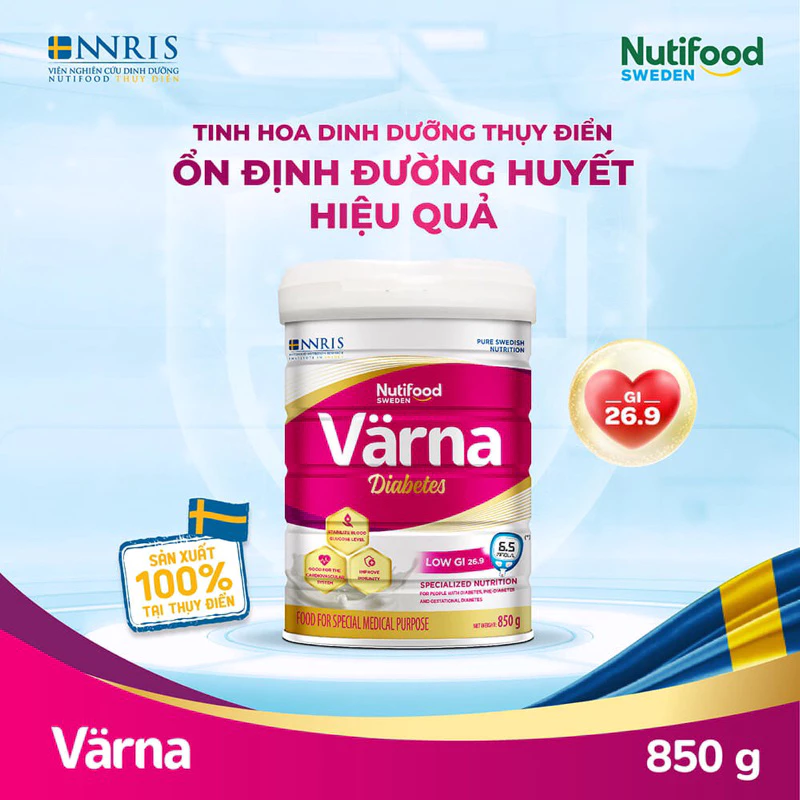 Sữa Värna Diabetes Hỗ trợ người Tiểu Đường 850g